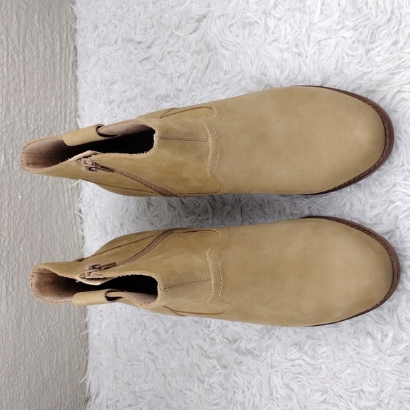 Vionic Roselyn Tan Suede Leather Weather Resistant Side Zip Low Heel Ankle Boot - Picture 2 of 16